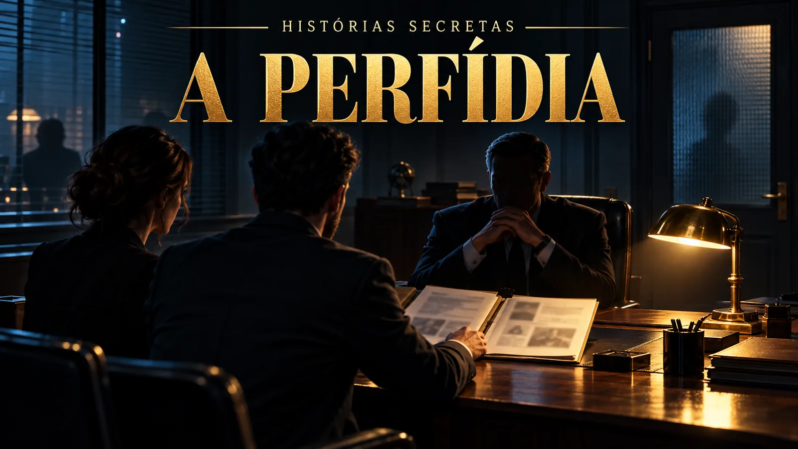 Ilustração artística da capa de “A Perfídia”